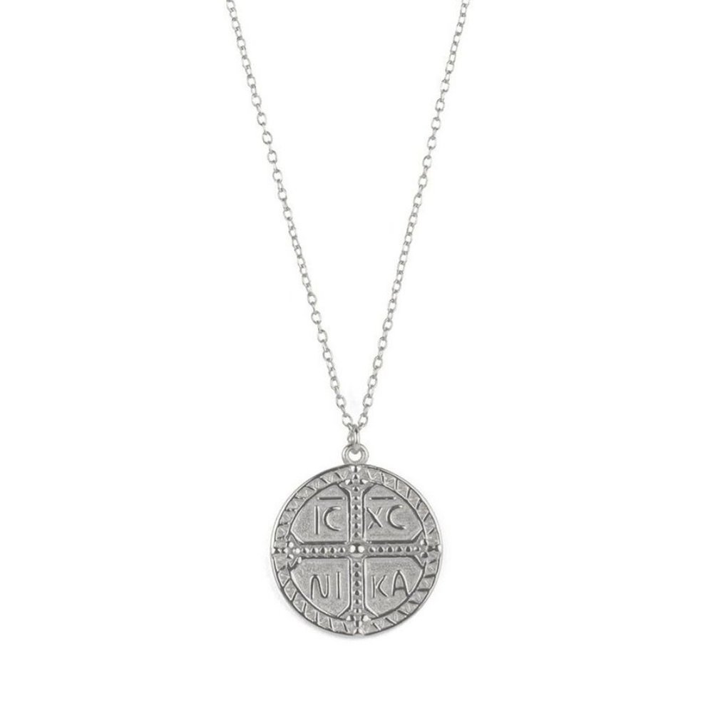 Medallion necklace Greek medallion necklace Medal necklace Gold medallion
